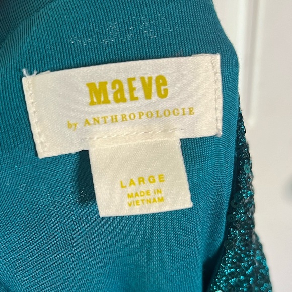 Anthro Maeve Sequin Skirt Blue Teal Turquoise Large - Picture 3 of 8